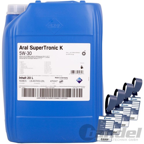 20l aral supertronic 30 - aral, 5w-30